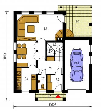 Mirror image | Floor plan of ground floor - COMFORT 107